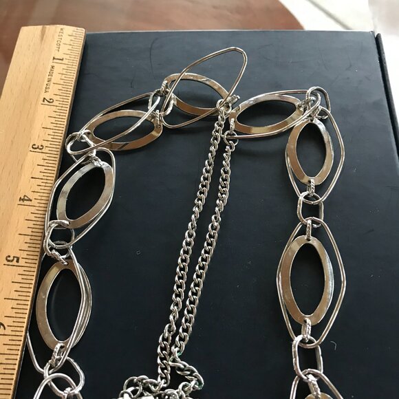 NY Collection 36" Concentric Ovals Necklace w/Lobster Claw Clasp - Picture 5 of 9
